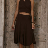 Taylin Halter Neck Top - Braon