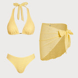 Žuti Džakardasti Bikini Set