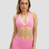 Elevate™ Sculpting Seamless V-Neck Halter Bra | Bubble Pink