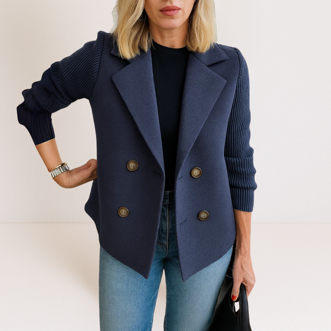 Marta™ | Elegantan kaput sa pletenim rukavima