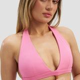 Elevate™ Sculpting Seamless V-Neck Halter Bra | Bubble Pink