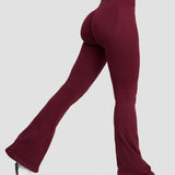 Elevate™ Sculpting Mid V-Waist Flare Leggings | Merlot
