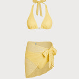 Žuti Džakardasti Bikini Set