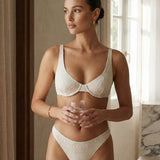 Bež Jacquard Bikini Set sa Žicom
