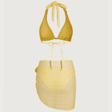 Žuti Džakardasti Teksturisani Bikini Set