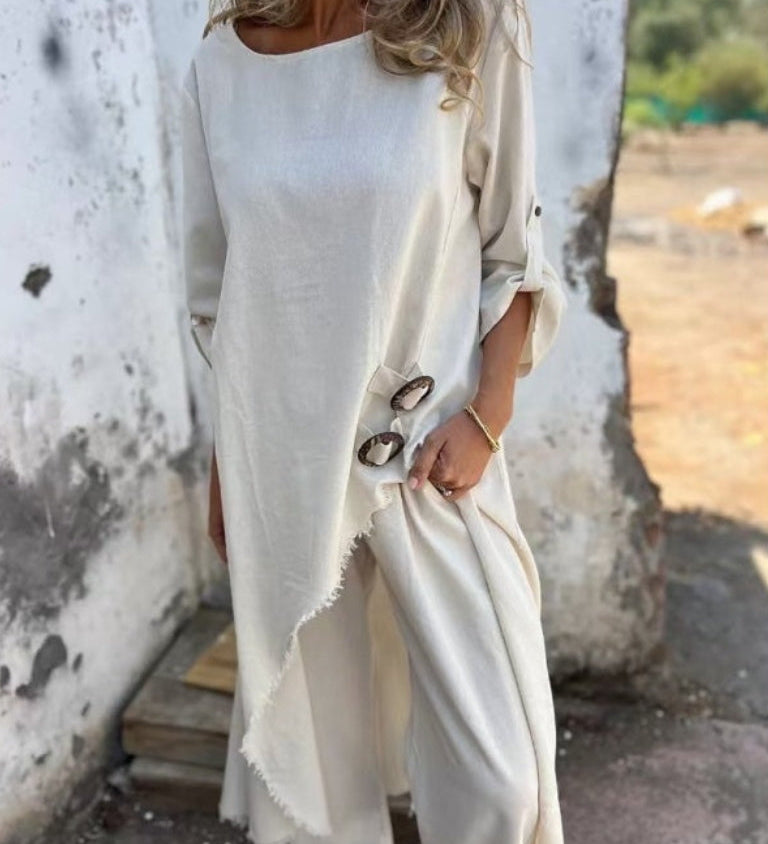 Isabelle | Opušteni set od mešavine lana