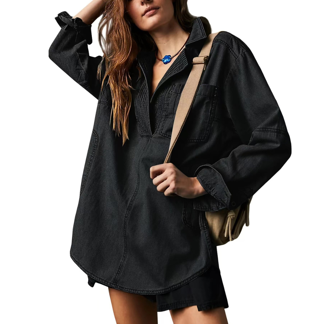 Emilia | Chic V-Izrezani Denimski Tunika Top