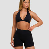 Elevate™ Sculpting Seamless V-Neck Halter Bra | Noćna Crna