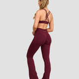Elevate™ Sculpting Mid V-Waist Flare Leggings | Merlot