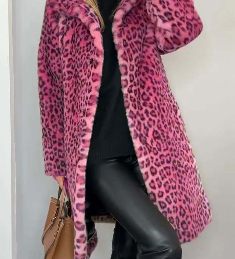 LEIA - Dugi Mekani Kaput sa Leopardim Motivom
