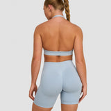 Elevate™ Sculpting Seamless Adjustable Halter Bra | Plava Magla