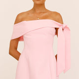Halen Off Shoulder Mini Haljina - Roza