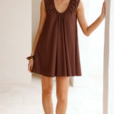 Vanessa Oversized Mini Haljina - Čokolada
