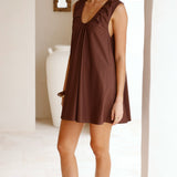 Vanessa Oversized Mini Haljina - Čokolada