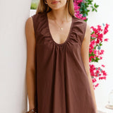 Vanessa Oversized Mini Haljina - Čokolada