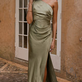 Halle Halter Maxi Haljina - Maslina