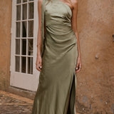 Halle Halter Maxi Haljina - Maslina