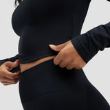 Elevate™ Kompresioni Dugi Rukav Top | Noćna Crna