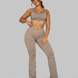 Elevate™ Sculpting Mid V-Waist Flare Leggings | Latte