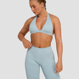Elevate™ Sculpting Seamless V-Neck Halter Bra | Plava Magla