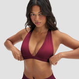 Elevate™ Sculpting Seamless V-Neck Halter Bra | Cherry Berry