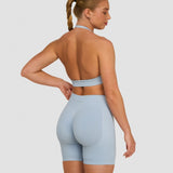 Elevate™ Sculpting Seamless Adjustable Halter Bra | Plava Magla