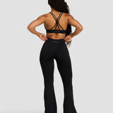 Elevate™ Sculpting Mid V-Waist Flare Leggings | Noćna Crna