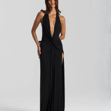 Mila | Halter Neck Backless Maxi Dress