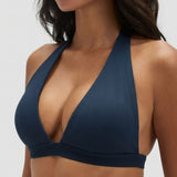 Elevate™ Sculpting Seamless V-Neck Halter Bra | Midnight Navy