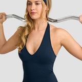 Elevate™ Sculpting Seamless Halterneck Top | Midnight Navy