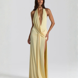 Mila | Halter Neck Backless Maxi Dress