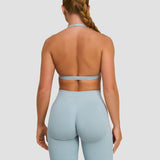 Elevate™ Sculpting Seamless V-Neck Halter Bra | Plava Magla