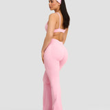Elevate™ Sculpting Mid V-Struk Flare Leggings | Pamuk Roze