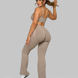 Elevate™ Sculpting Mid V-Waist Flare Leggings | Latte