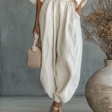 Set od lana sa off-shoulder topom