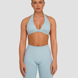 Elevate™ Sculpting Seamless V-Neck Halter Bra | Plava Magla