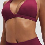 Elevate™ Sculpting Seamless V-Neck Halter Bra | Cherry Berry