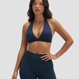 Elevate™ Sculpting Seamless V-Neck Halter Bra | Midnight Navy