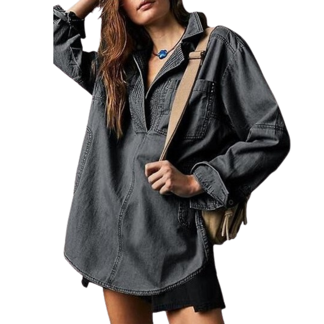 Emilia | Chic V-Izrezani Denimski Tunika Top