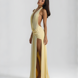 Mila | Halter Neck Backless Maxi Dress