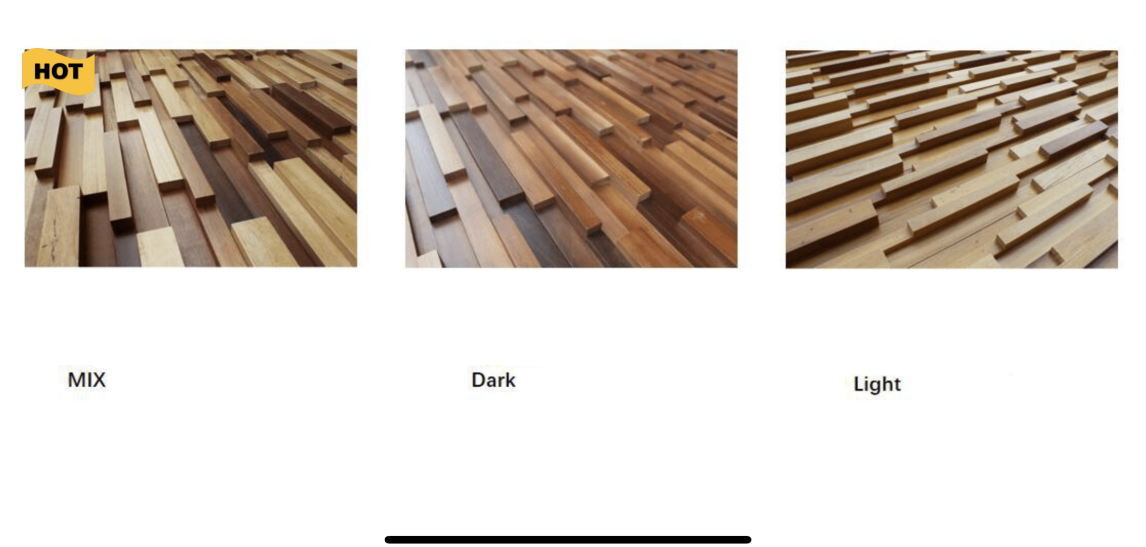 Mino 3D Dřevěný Panel na Stěnu - Hnědé Tóny (Sada 4 nebo 12)