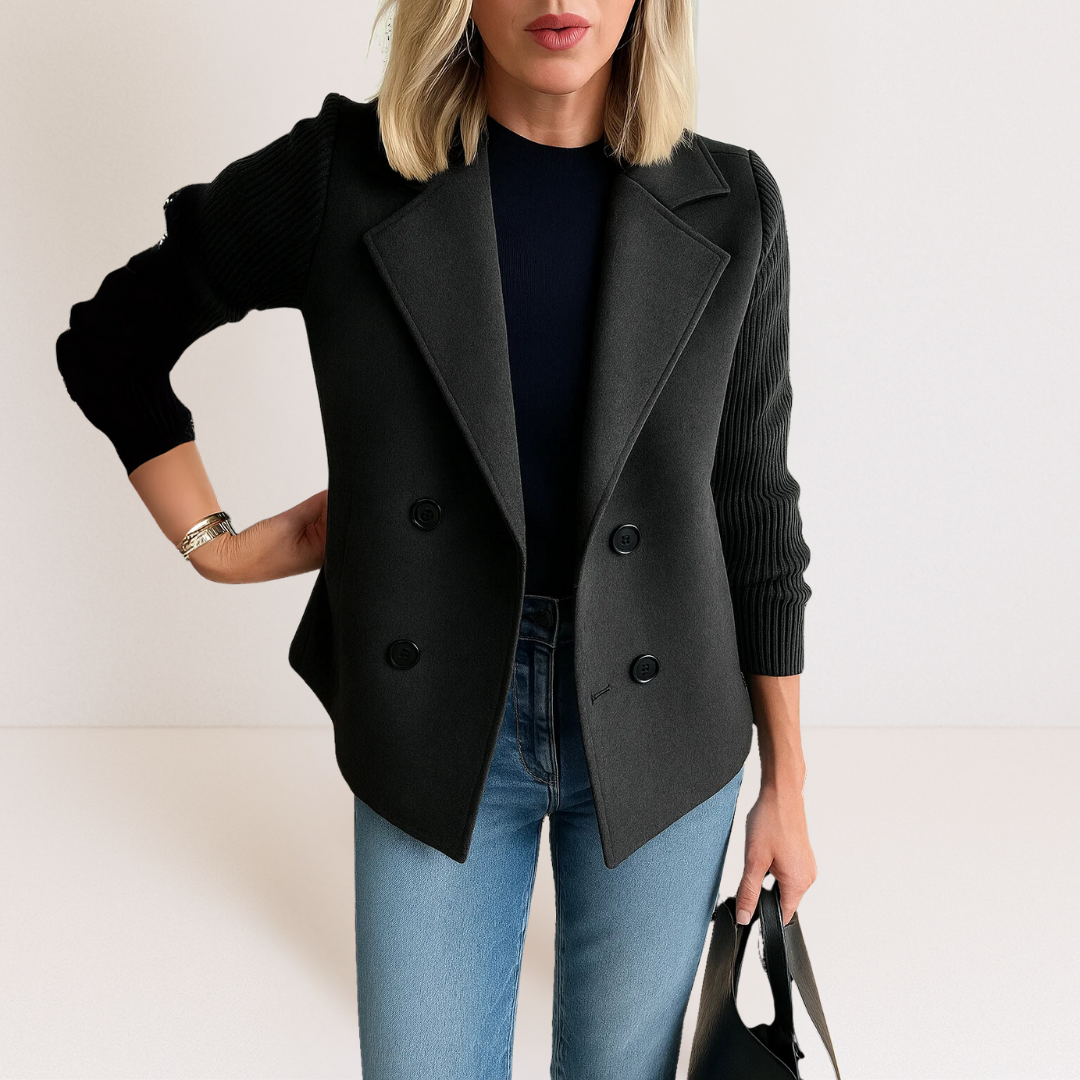 Marta™ | Elegantan kaput sa pletenim rukavima