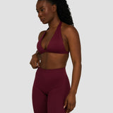 Elevate™ Sculpting Seamless V-Neck Halter Bra | Merlot