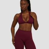 Elevate™ Sculpting Seamless V-Neck Halter Bra | Merlot