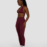 Elevate™ Sculpting Seamless V-Neck Halter Bra | Merlot