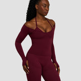 Elevate™ Sculpting Seamless V-Neck Top | Merlot