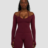 Elevate™ Sculpting Seamless V-Neck Top | Merlot