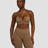 Elevate™ Sculpting Seamless Adjustable Halter Bra | Toffee
