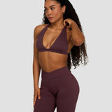 Elevate™ Sculpting Seamless V-Neck Halter Bra | Tamno ljubičasta