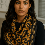 Galina Musta Foulard (100 % Svila - 88 cm)